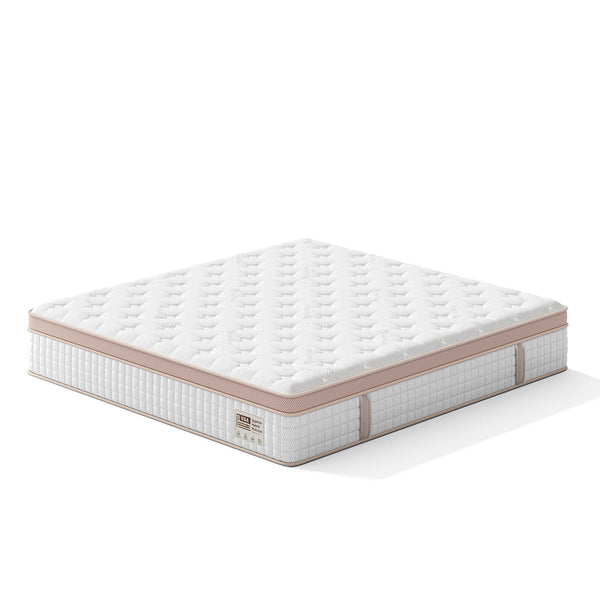 12" King Size Firm Hybrid Mattress, Gel Memory Foam & Pocket Springs, Pressure Relief, Motion Isolation, Ergonomic Bed - White